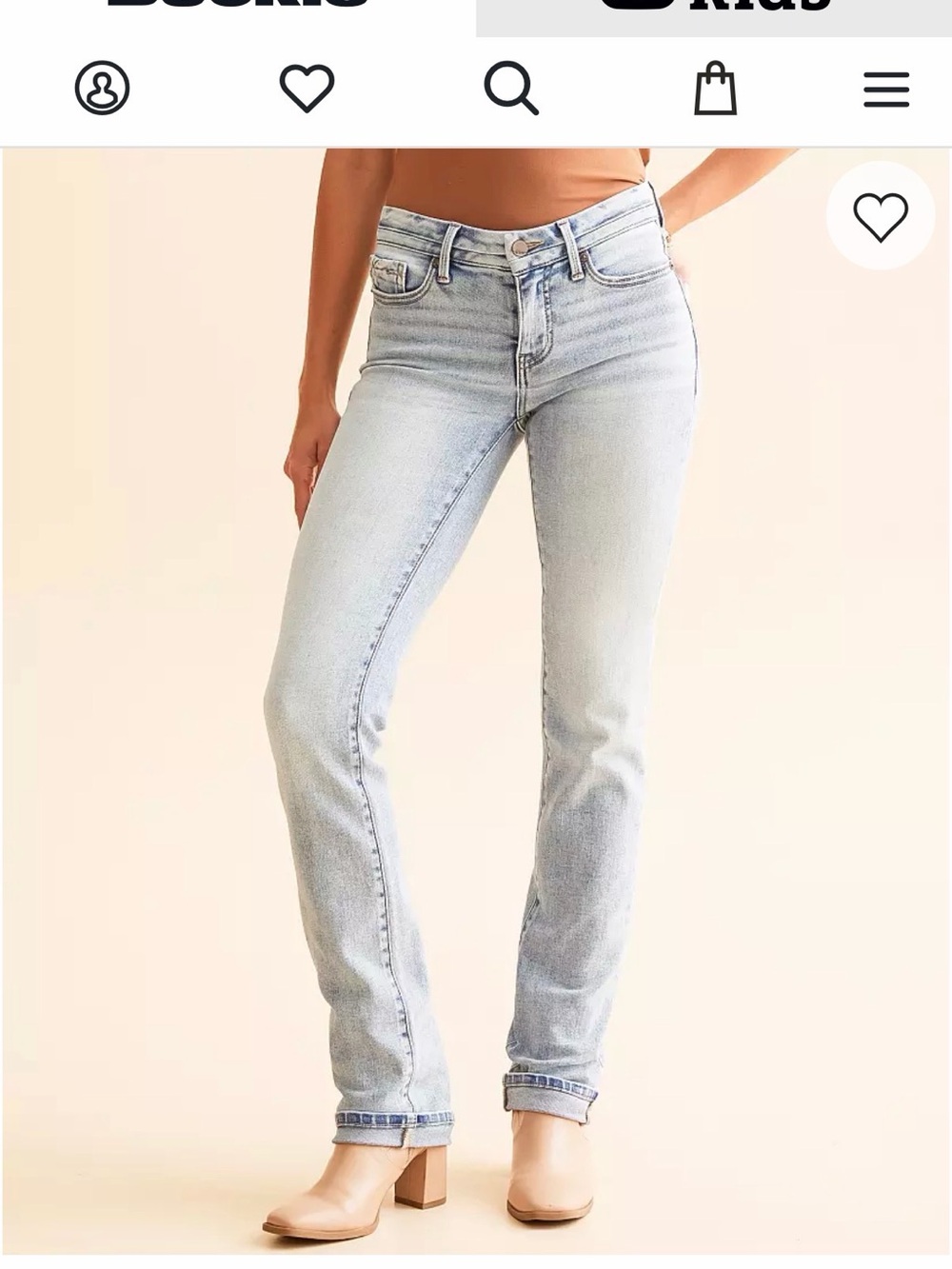Buckle Light Blue Straight Leg Women's Jeans